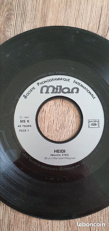 Vinyle 45t Heidi "une chanson douce" (image 2)
