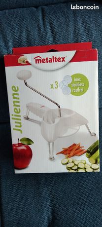 Râpe Julienne Metaltex - 3 Disques En Aluminium - Pour Légumes Et Fruits - Gris