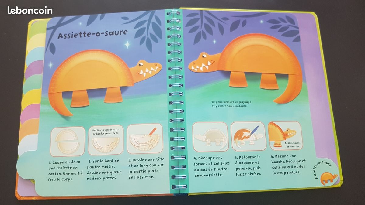 Livre à spirales Premières activités manuelles Drôles de dinosaures Usborne (image 3)