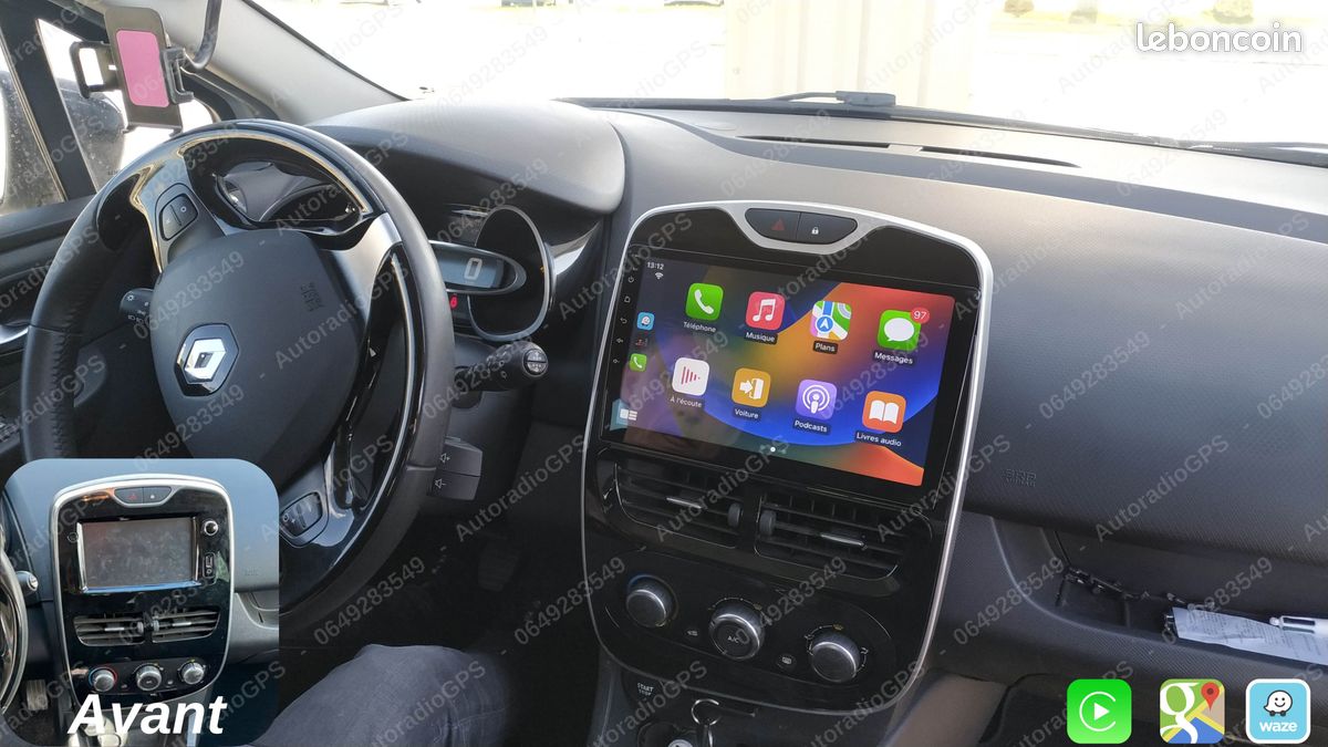 Autoradio GPS tactile pour RENAULT CLIO 4 / CarPlay - Android Auto (image 1)