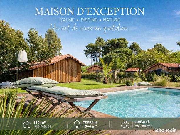 Maison rénovée 2025 avec piscine et grange – 4 chambres – 1500 m² – Escource (40210)