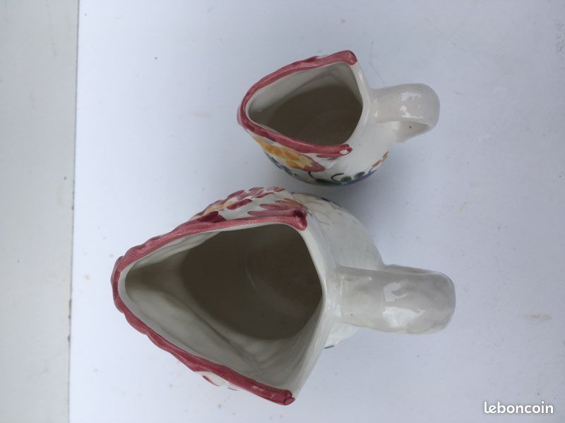 Pichet/pot à lait et crémier en faïence de forme de chouette (image 3)