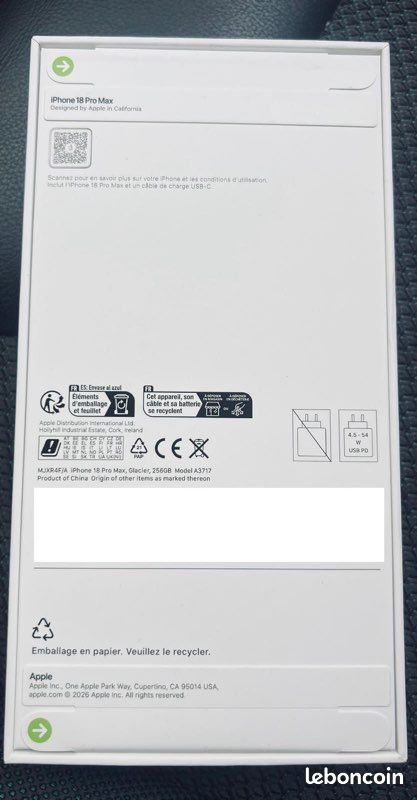 Apple iPhone 18 Pro Max 256 Go Blue NEUF (image 2)