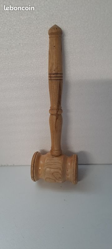 Maillet en bois sculpté ancien (image 5)