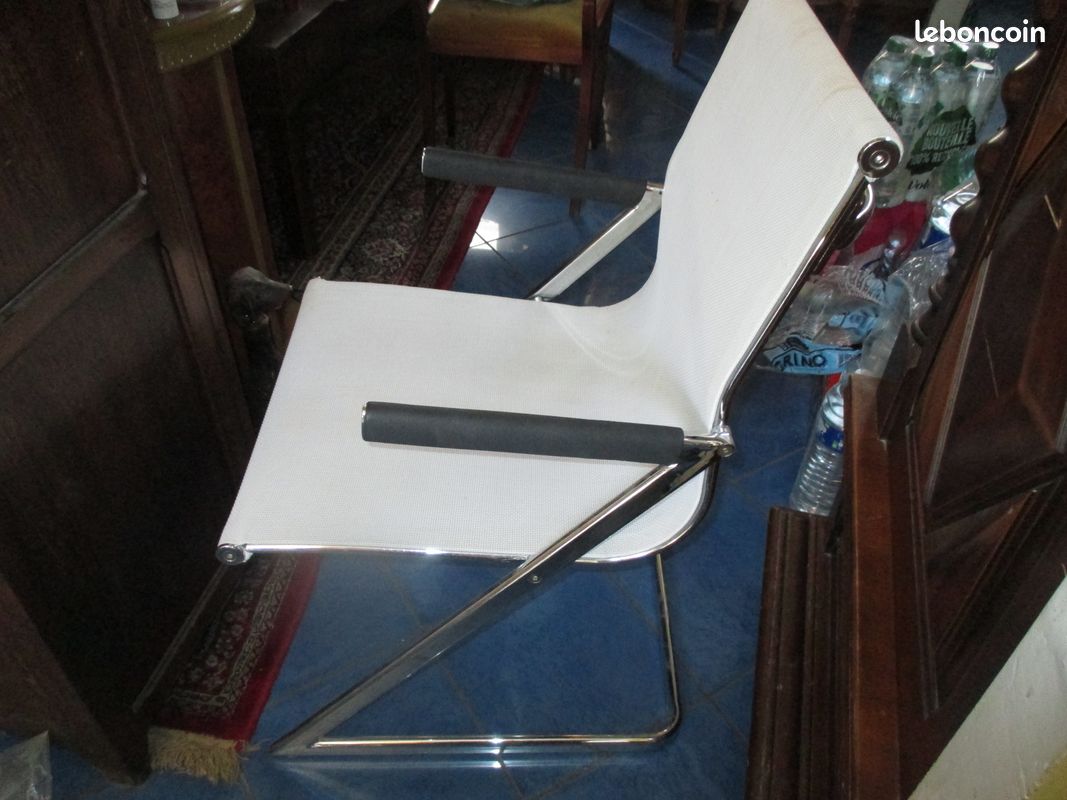 Fauteuil moderne armature acier chromé (image 2)