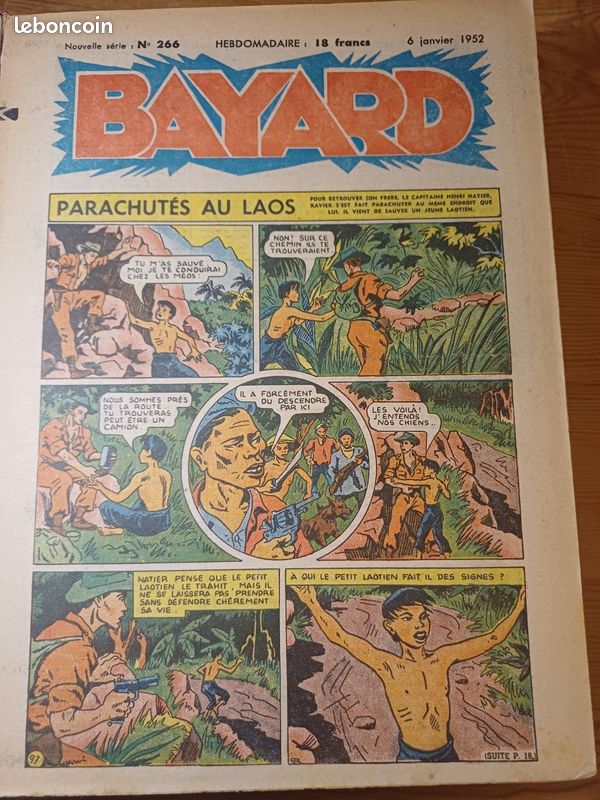 Lot année 1952 hebdomadaire pour la jeunesse Bayard Album relié 52 n° 266-317 (image 1)