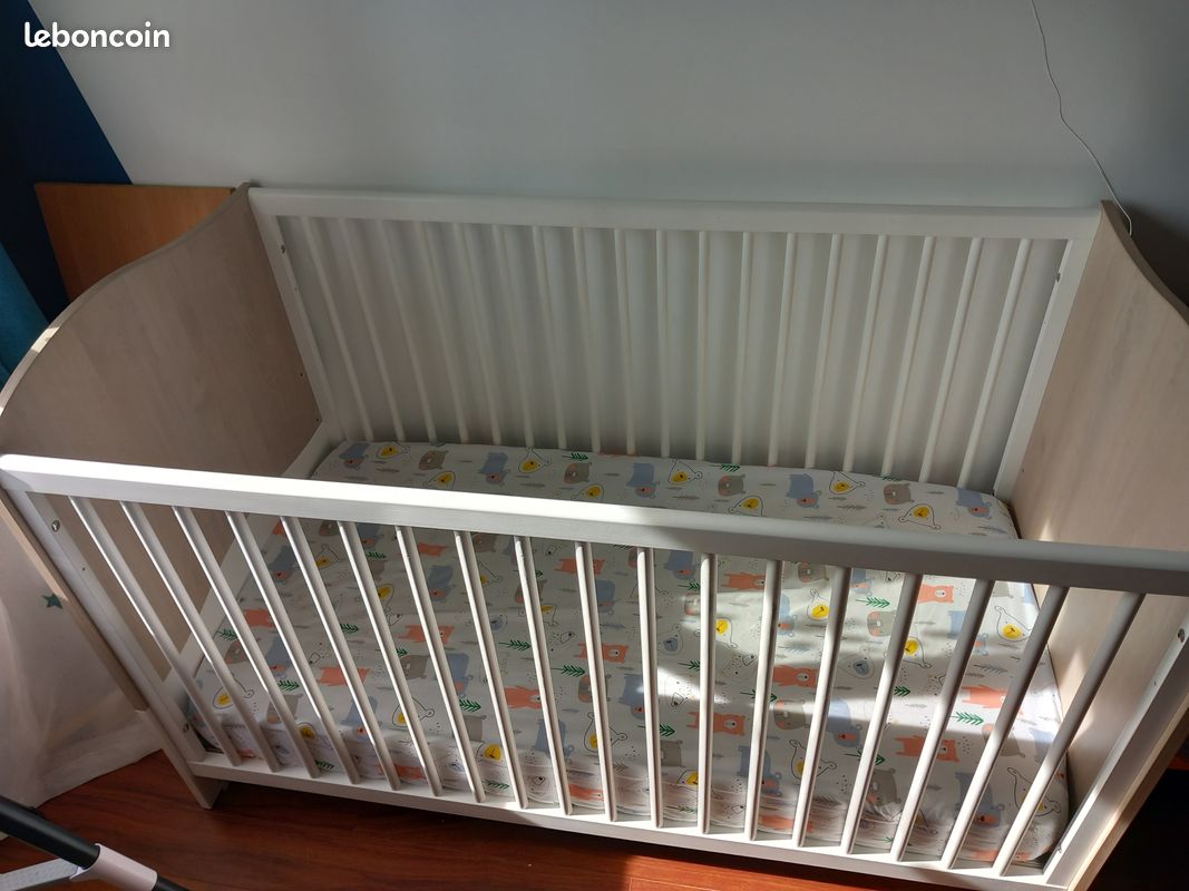 Lit 70x140 sommier matelas drap (image 2)