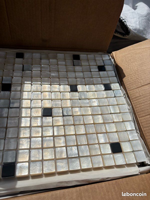 Plaques mosaïque pâte de verre nacré haut de gamme (image 1)