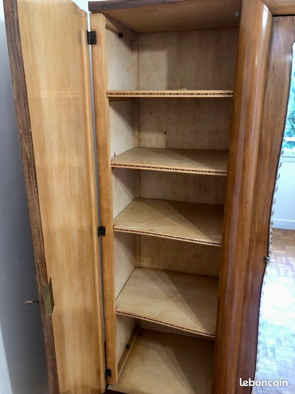 Armoire Art déco ancienne avec miroir – années 30 (image 5)