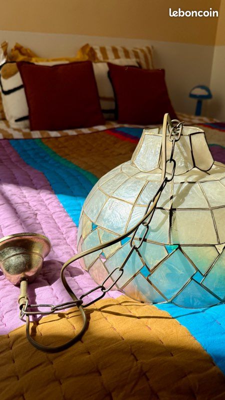 Suspension Bohème Awan En Nacre De Capiz - Diamètre 50cm - Villa Métisse