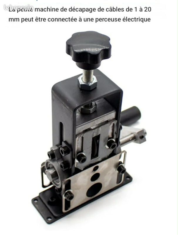 Machine à dénuder les câbles de 1mm à 20 mm , Manuel ou à l’aide d’une visseuses , Noir et gris (image 2)