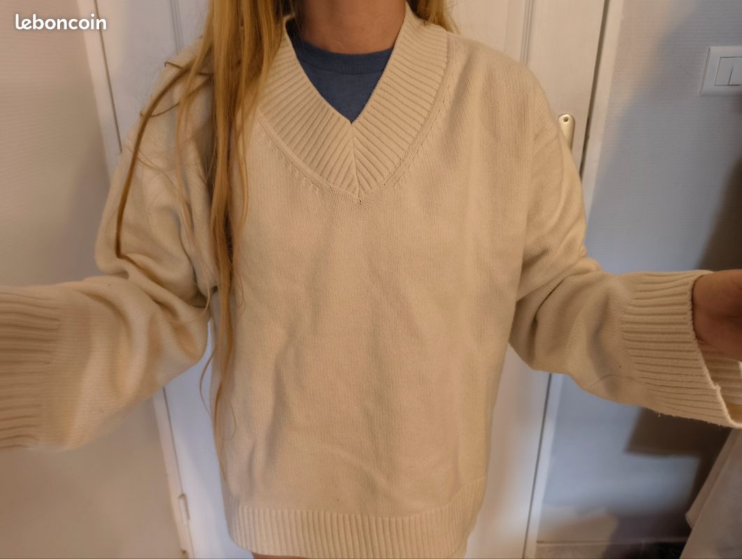 Pull blanc xs (image 1)