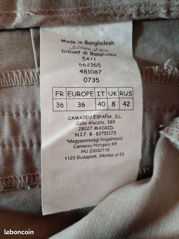 Vêtement Jupe droite beige 36 (S) Camaïeu Vêtements