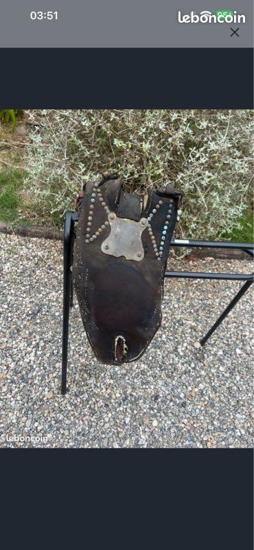 Ancien Harnais Collier De Cheval En Cuir – Style Western Américain Vintage