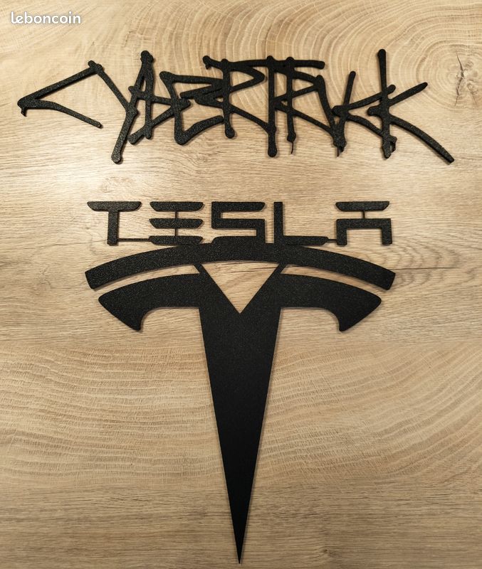 1 Reproduction Logo Insigne Garage Écusson Idée Cadeau Déco - Emblème Murale Décoration TESLA MOTOR Model 3 Model Y Model S X - HD 320*320mm - VE CyberTruck Applique Posters (image 2)