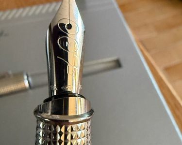 Stylo Plume Dupont Ancien Laque De Chine Sur Argent, Plume Or 18k, Ambre