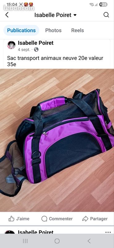 Sac transport animaux neuve (image 1)