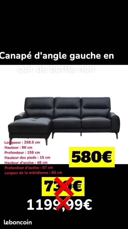 CANAPES angle,convertible,express,cuir (image 12)