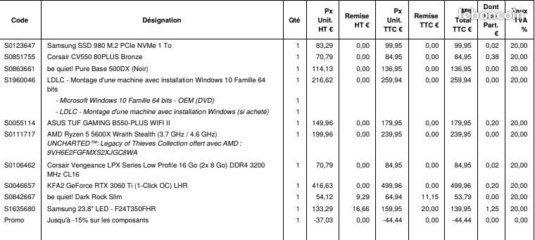 PC Gamer Haut de Gamme - 950 AMD Ryzen 5 5600X / RTX 3060 Ti (image 3)