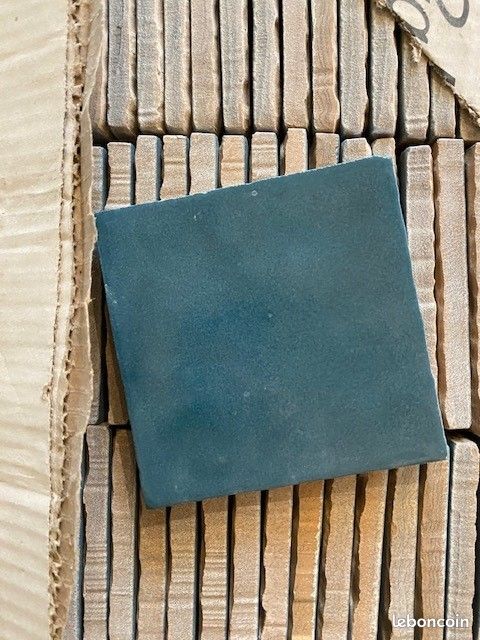 Carrelage mural effet zellige bleu turquoise brillant l.10 x L.10 cm Zellie (image 2)