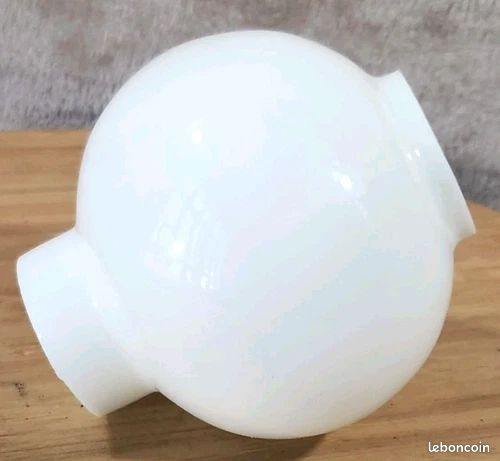 Ancien tulipe globe boule lampe suspension A Emboîtement Opaline Blanc Ø10,3 Cm (image 1)