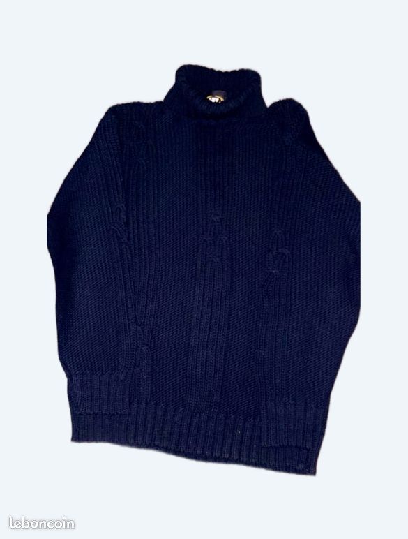 Pull Matelassé Homme Orvis – Taille XL – Bleu Marine – Vintage Années 80 – Occasion TB