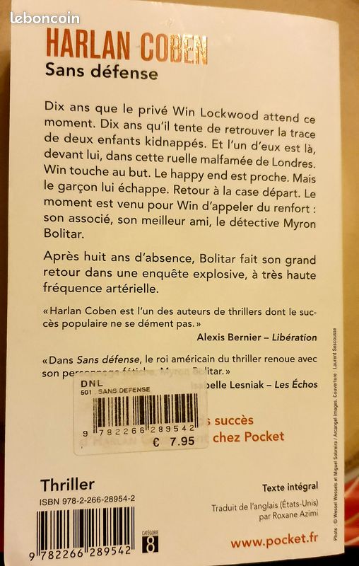 Sans défense HERLAN COBEN (image 2)