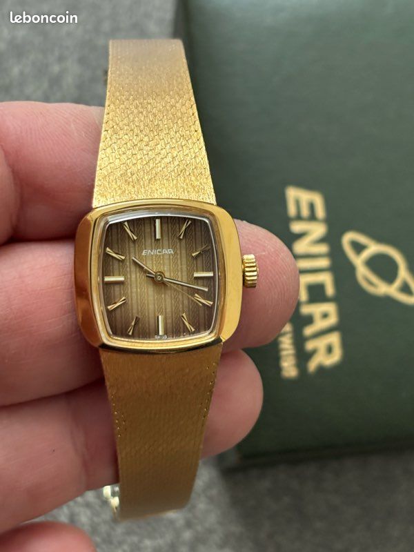 Bracelet Doré De Remplacement Pour Montre Enicar - Modèle N° 5809 - Occasion - Parfait Pour Restauration Vintage