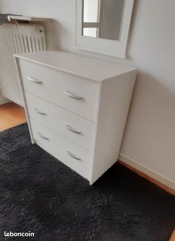 Commode blanche 3 tiroirs (image 3)