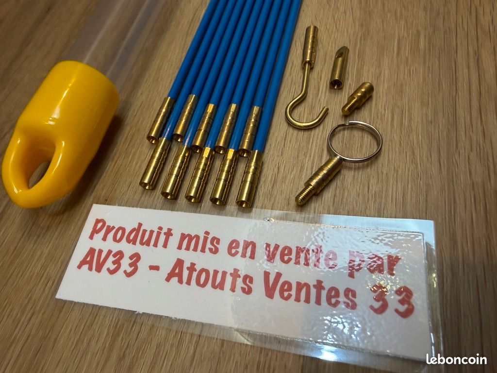 Aiguilles tire-fil 33 cm passage câbles électricité cloison (image 4)