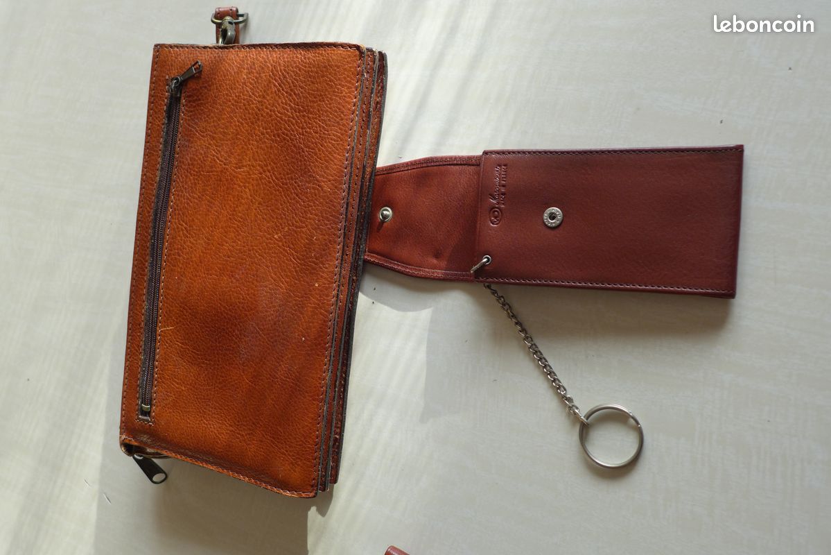 Sacoche / Pochette vintage VD cuir marron homme (image 11)