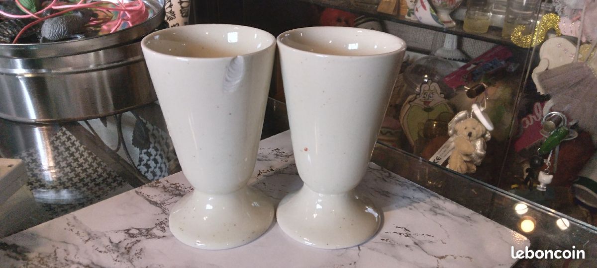 Lot de deux mazagran vintage en grès (image 2)