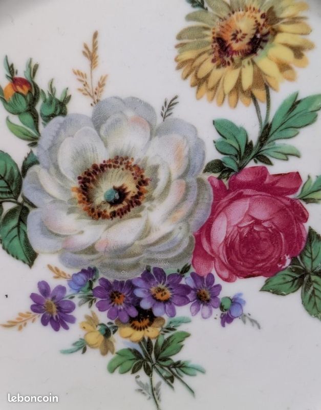 Lot De 6 Petits Cadres Ronds Médaillons En Porcelaine De Limoges Vintage - Occasion