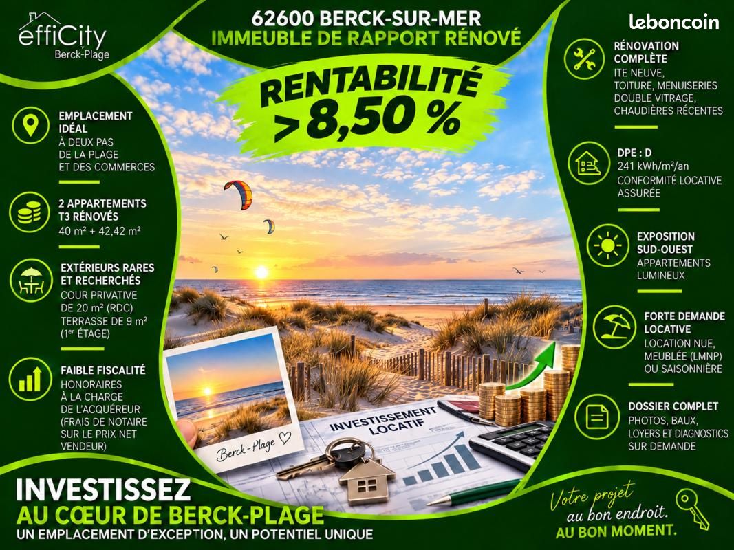 Immeuble 6 pièces 82 m² · à Berck · 82 m² · 167 900 €