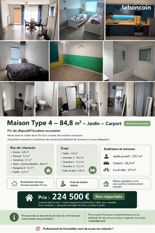 Maison 3 pièces 85 m² · à Gravelines · 85 m² · 224 500 €