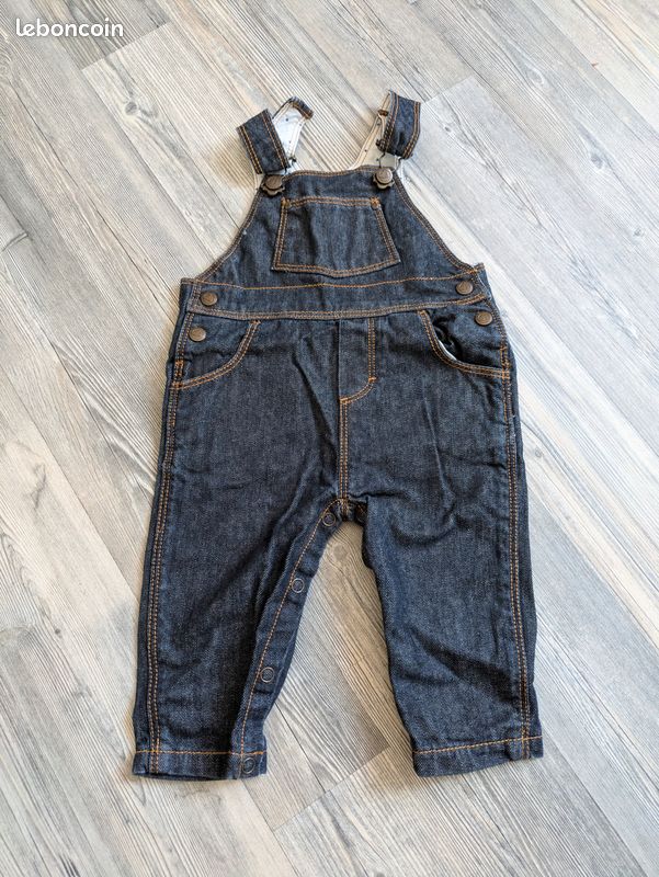 Salopette jean garçon 3 mois Petit bateau Neuve (image 3)