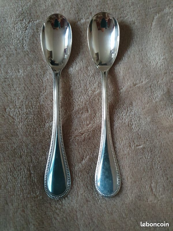 2 cuillères à oeuf Christofle modèle perles (image 1)