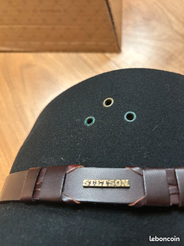 Chapeau Stetson Bozeman Pour Homme - Noir, Taille M, En Laine écrasable - Neuf Avec étiquettes