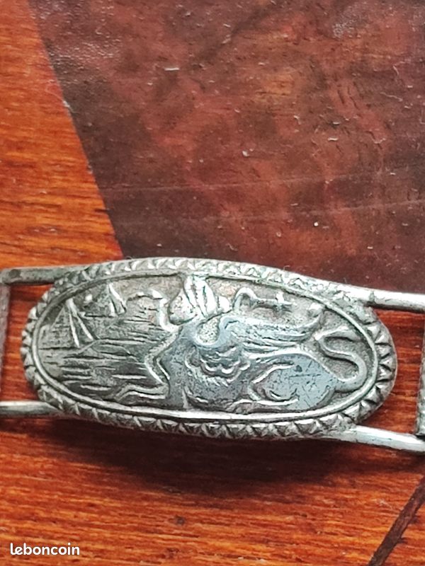 Bracelet Oriental Ancien En Métal Argenté - Bijou Vintage Ethnique - Occasion, état à Vérifier