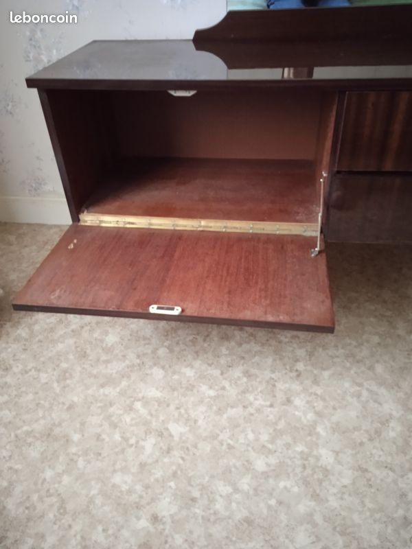 Coiffeuse vintage avec miroir en bois laqué (image 4)