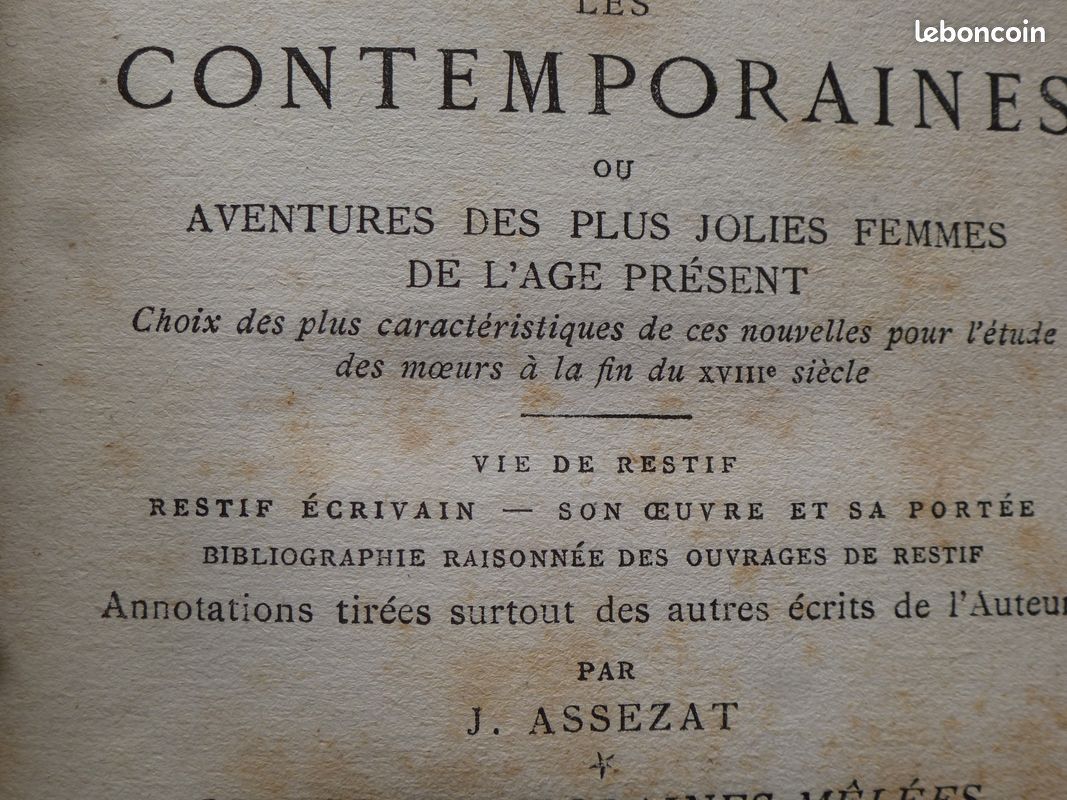 RESTIF DE LA BRETONNE ... LES CONTEMPORAINES ou AVENTURES DES PLUS JOLIES FEMMES DE L’AGE PRÉSENT (image 4)