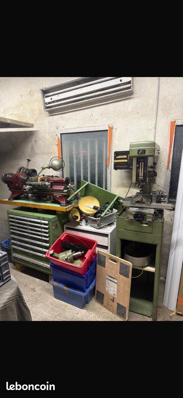 Atelier d’usinage complet – Tour Schaublin 102 + Fraiseuse + Très gros lot d’outillage (image 1)