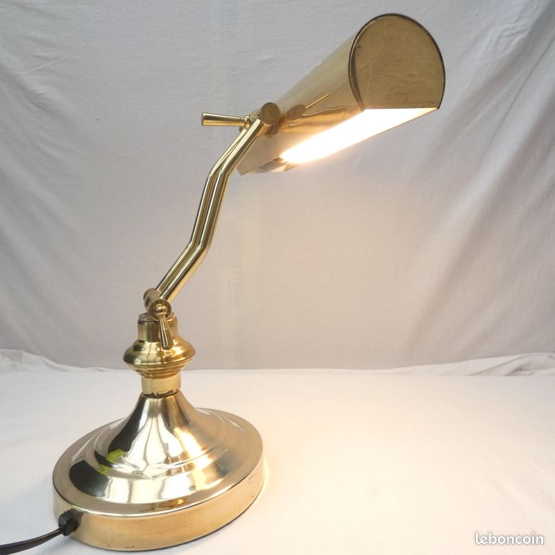 ANCIENNE LAMPE DE bureau, de notaire en bronze et laiton EUR 60,00