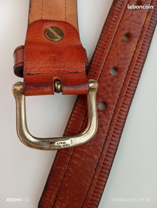 Ceinture vintage originale EL CAMPERO, cuir estampillé et