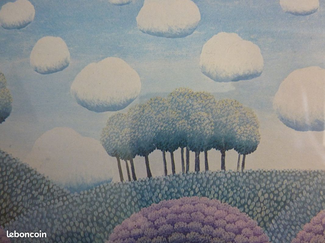 REPRO d'une peinture naïve d'Yvan Rabuzin, encadrée sous verre (image 1)