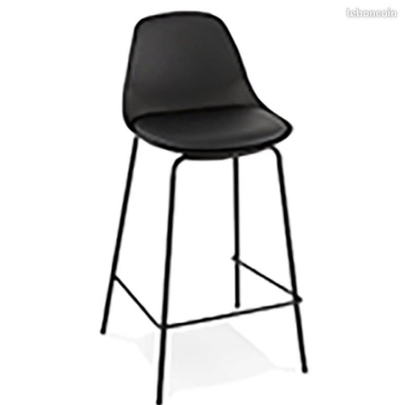 Tabouret de snack mi-hauteur moderne noir NEUF (image 1)