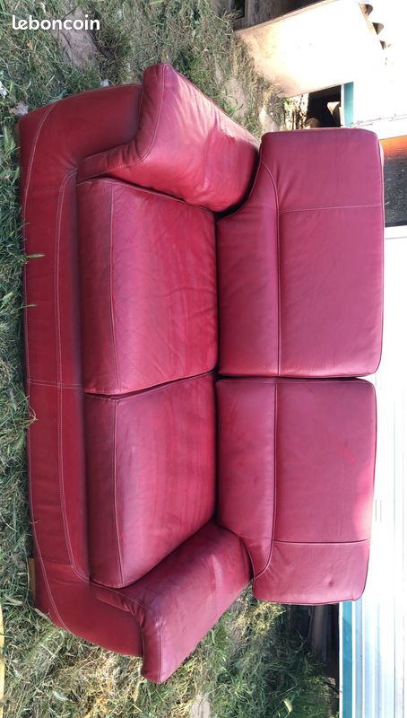Canapé cuir rouge (image 2)