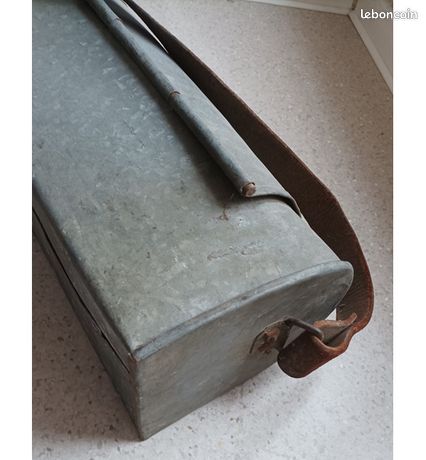 Ancienne Caisse à Outils En Bois Et Métal - Style Plombier/ouvrier, Vintage, Occasion