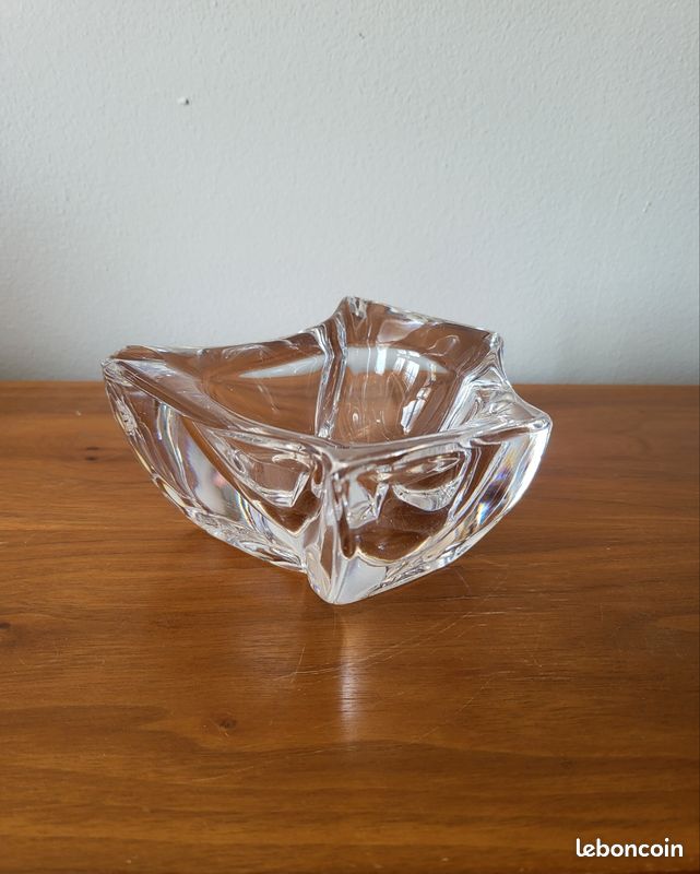 Cendrier Vintage Daum En Cristal - Forme Pomme - Made In France - Rare