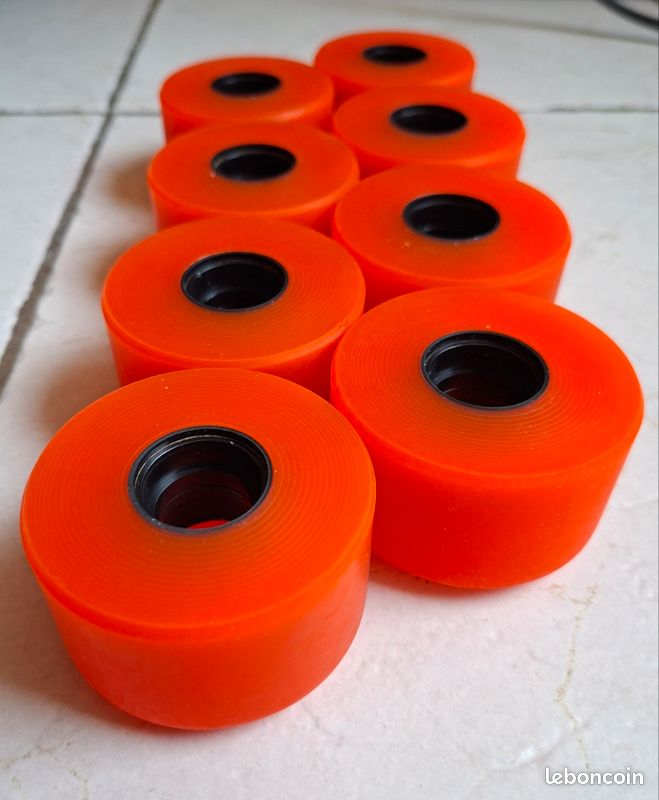 Roues De Skateboard Vintage Kryptonics Orange 70 Mm - Avec Roulements Abec - Occasion